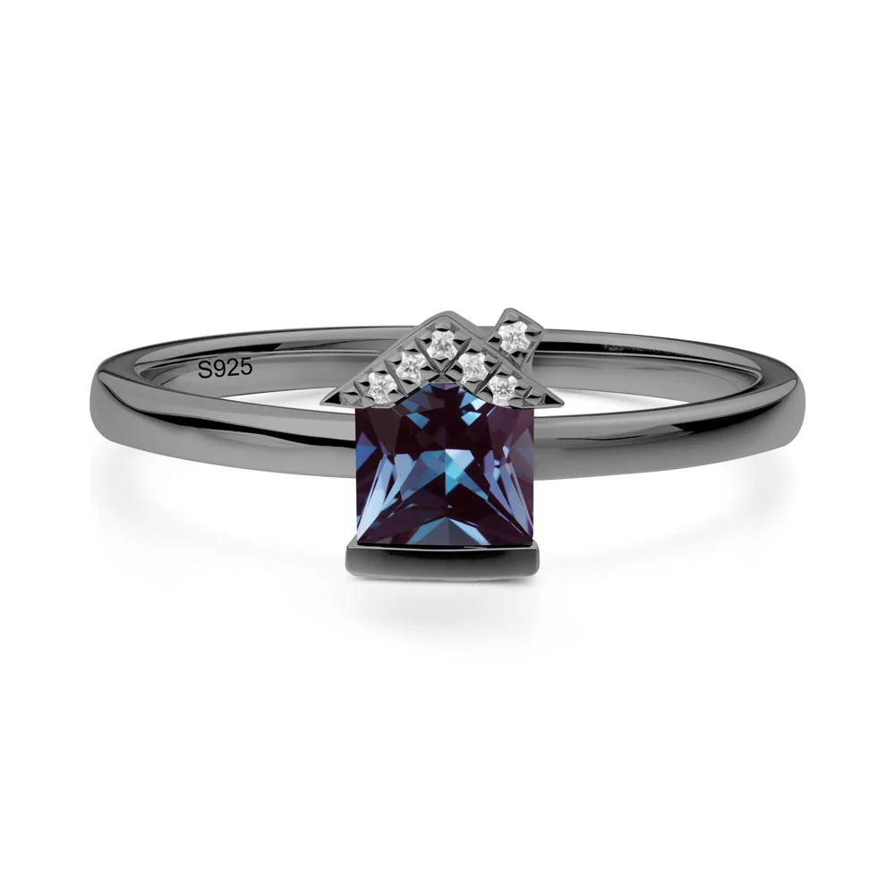 Creative Princess Cut Alexandrite Ring - Image 8