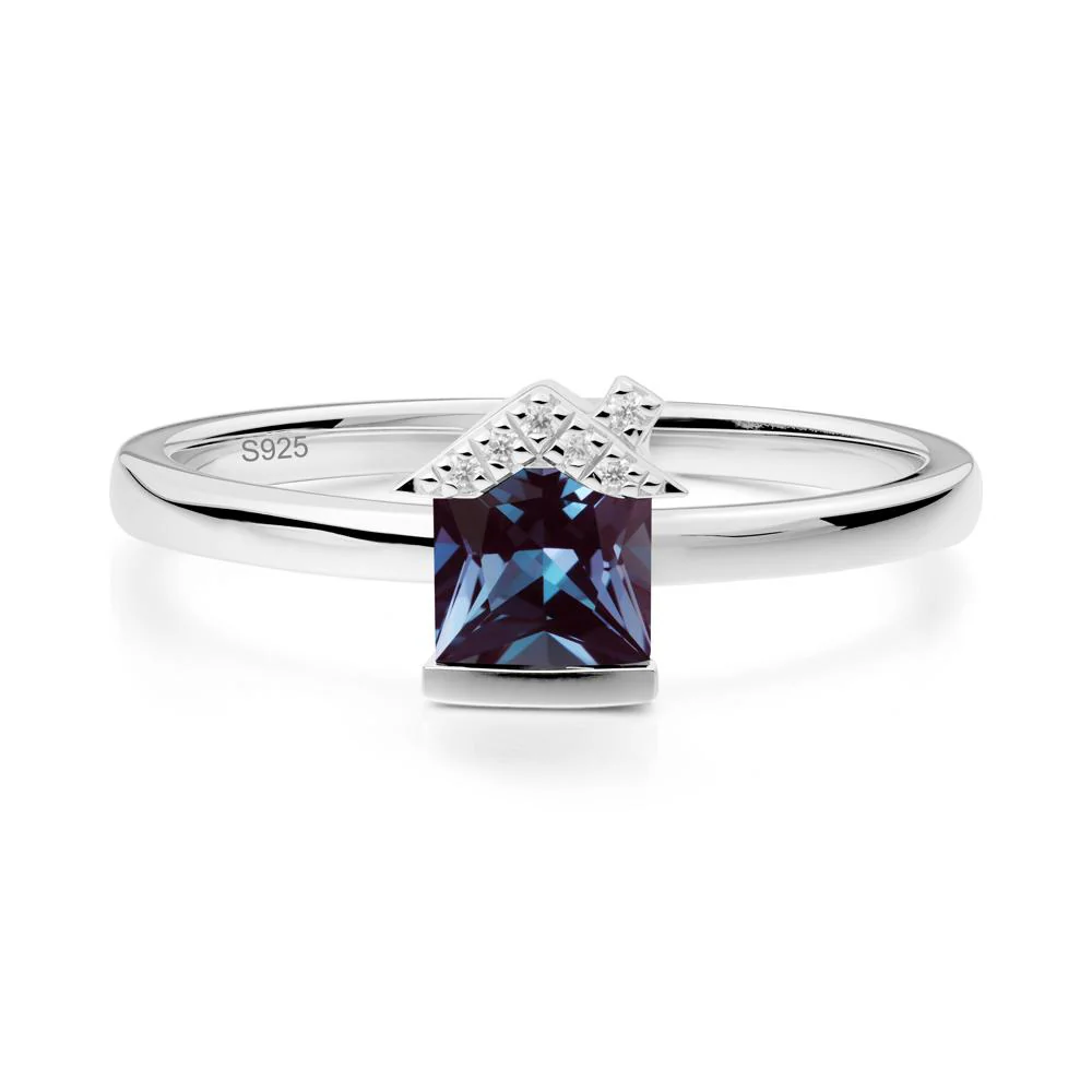 Creative Princess Cut Alexandrite Ring - Image 9