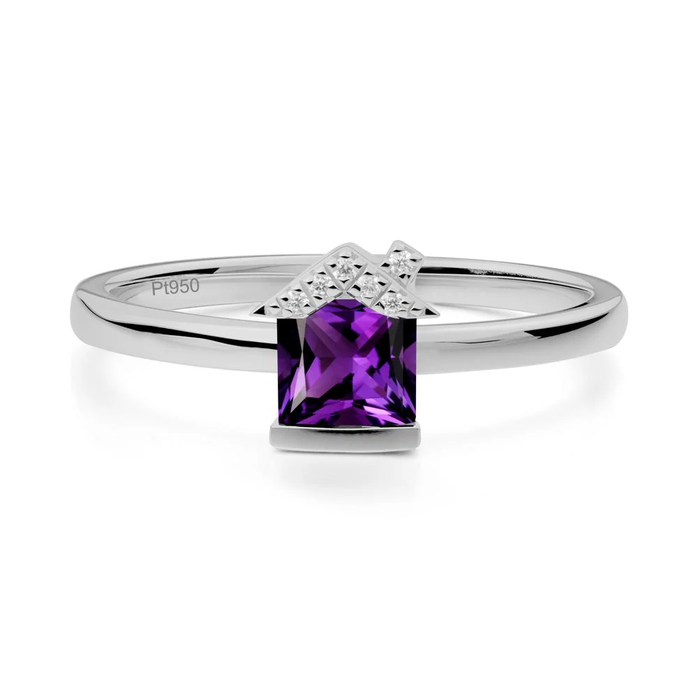 Creative Princess Cut Amethyst Ring - Image 4