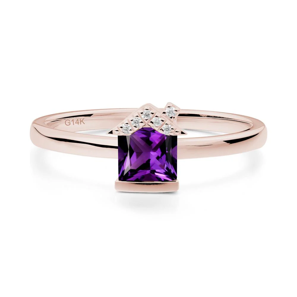 Creative Princess Cut Amethyst Ring - Image 9