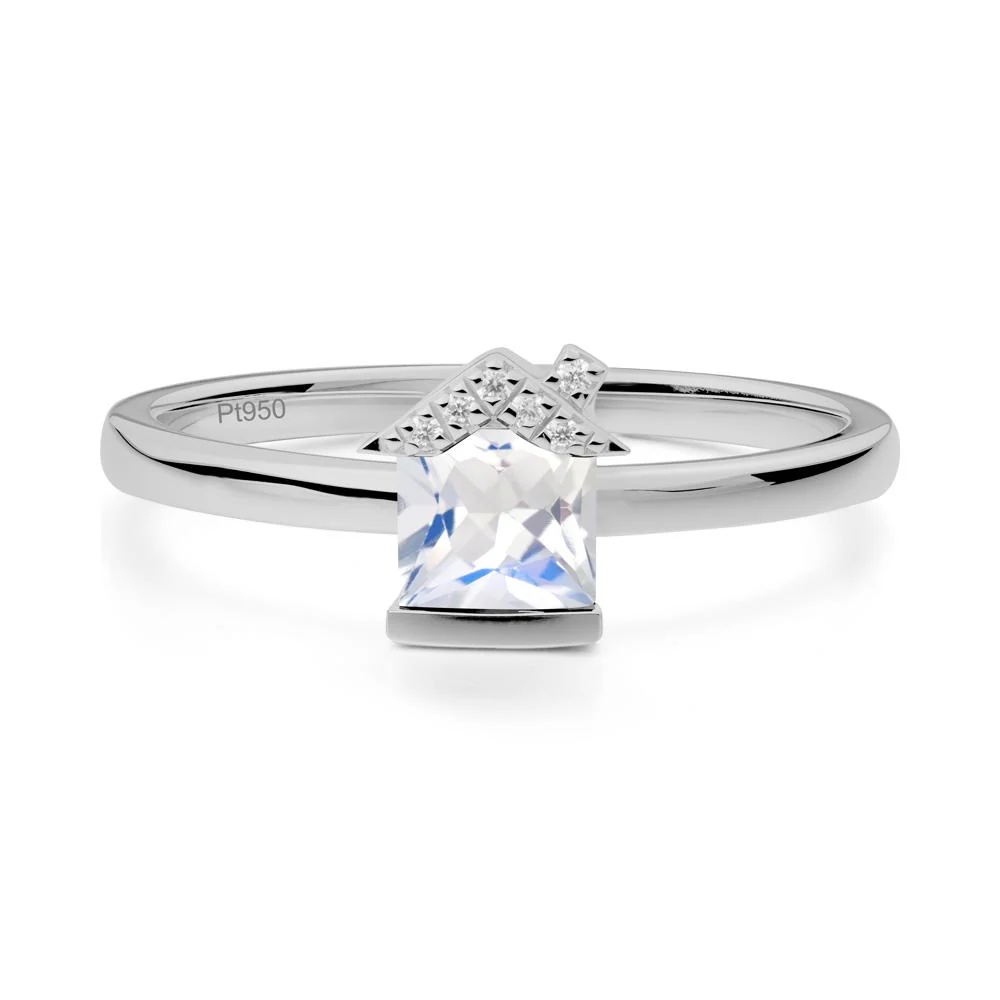Creative Princess Cut Moonstone Ring