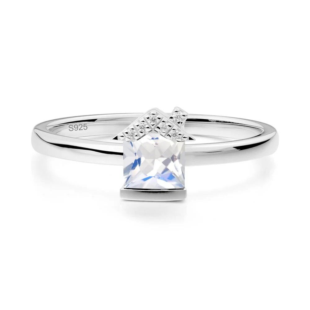 Creative Princess Cut Moonstone Ring - Image 6
