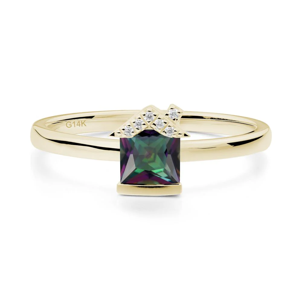 Creative Princess Cut Mystic Topaz Ring - Image 5