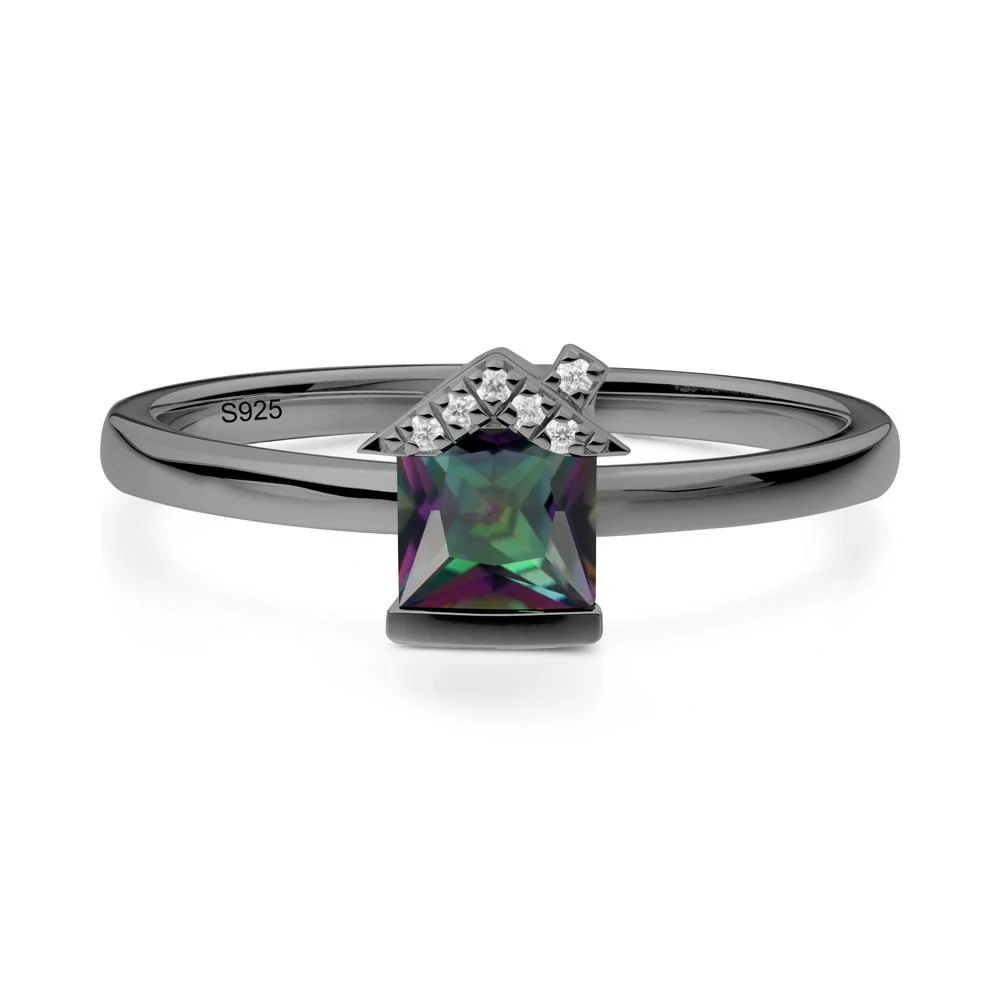 Creative Princess Cut Mystic Topaz Ring - Image 6