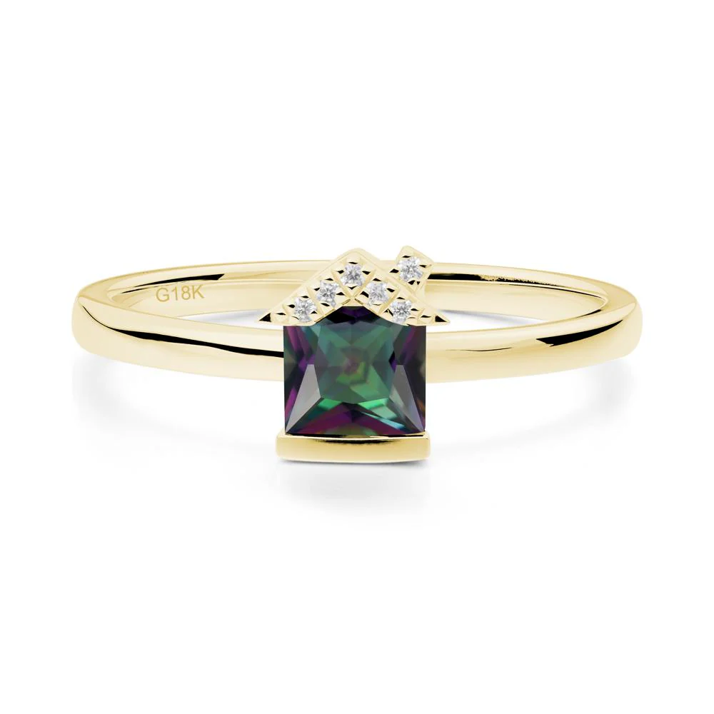 Creative Princess Cut Mystic Topaz Ring - Image 8