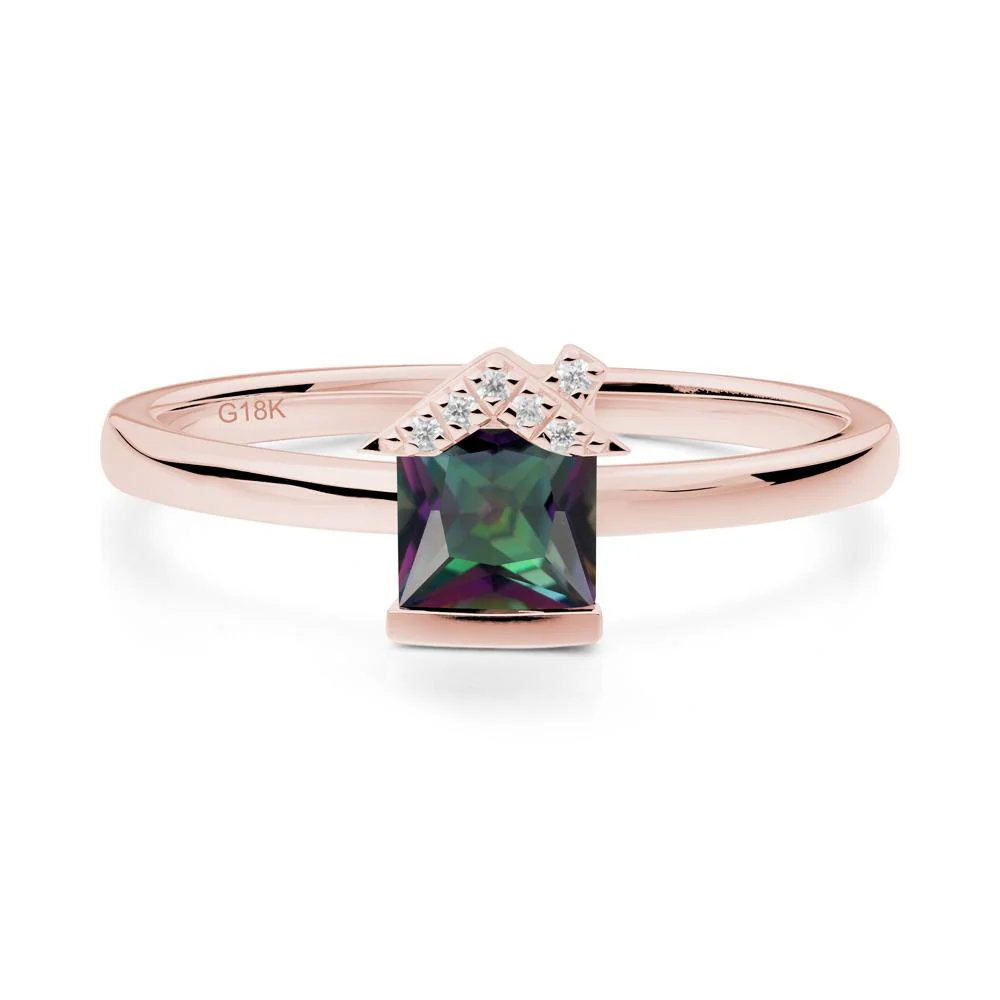 Creative Princess Cut Mystic Topaz Ring - Image 9
