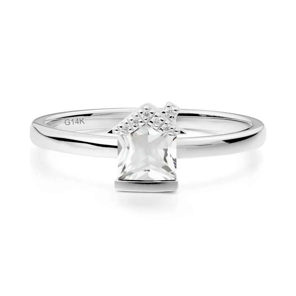 Creative Princess Cut White Topaz Ring - Image 5