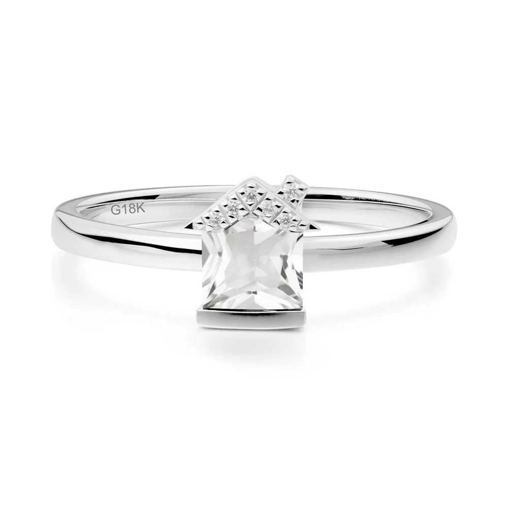 Creative Princess Cut White Topaz Ring - Image 7