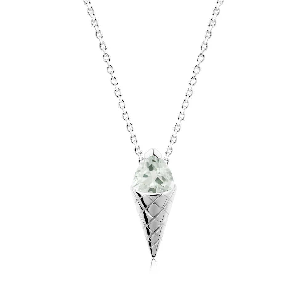 Creative Trillion Cut Green Amethyst Necklace - Image 4