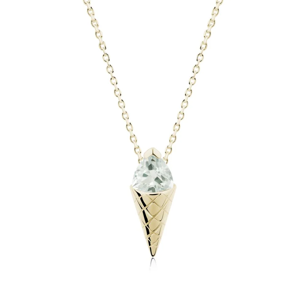 Creative Trillion Cut Green Amethyst Necklace - Image 5