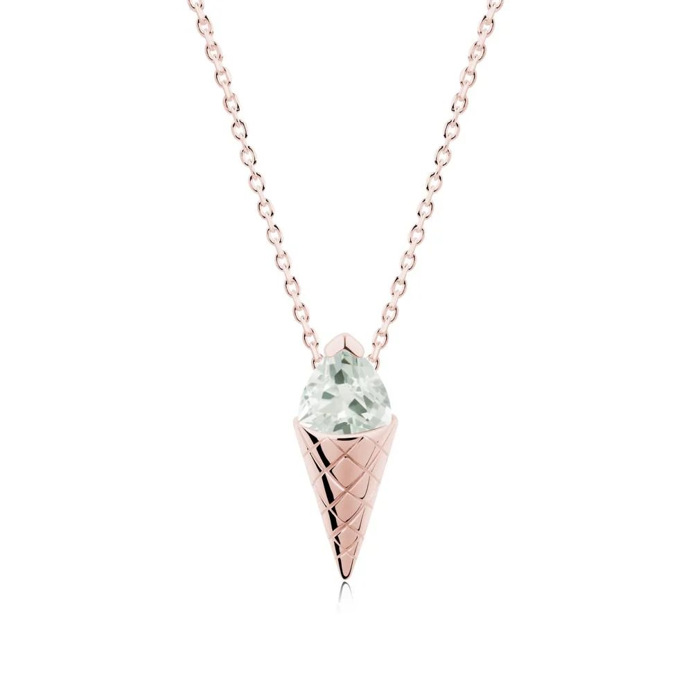Creative Trillion Cut Green Amethyst Necklace - Image 6