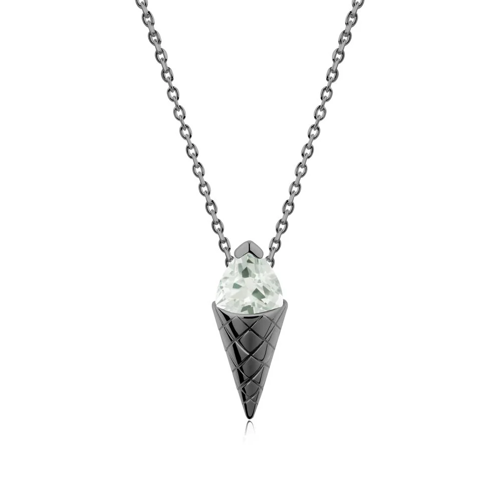 Creative Trillion Cut Green Amethyst Necklace - Image 7