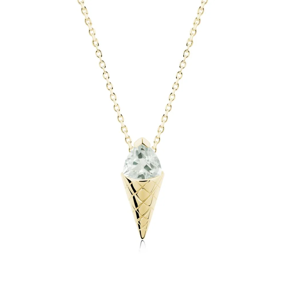 Creative Trillion Cut Green Amethyst Necklace - Image 9