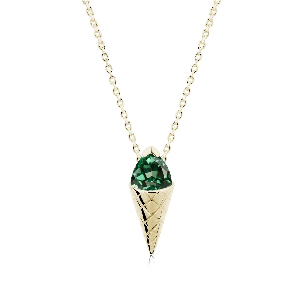 Creative Trillion Cut Green Sapphire Necklace - Image 6