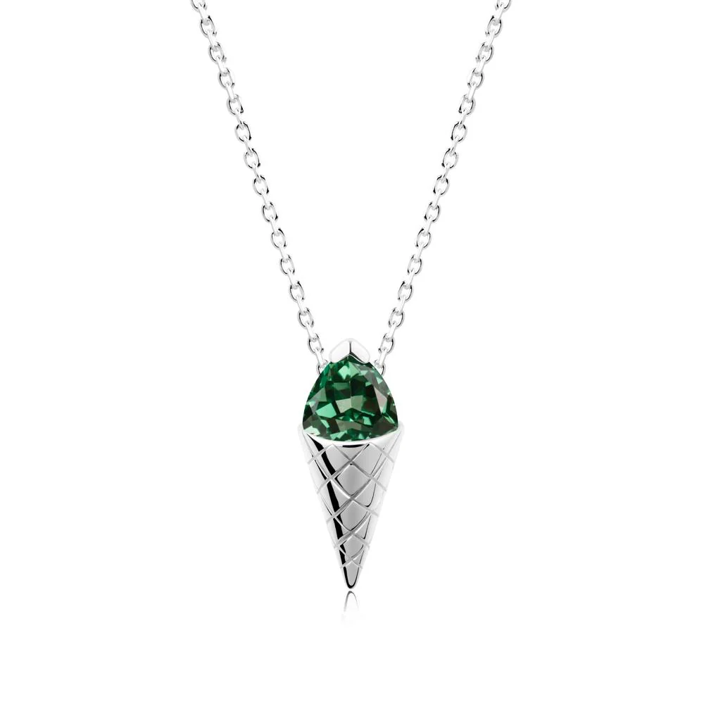 Creative Trillion Cut Green Sapphire Necklace - Image 8