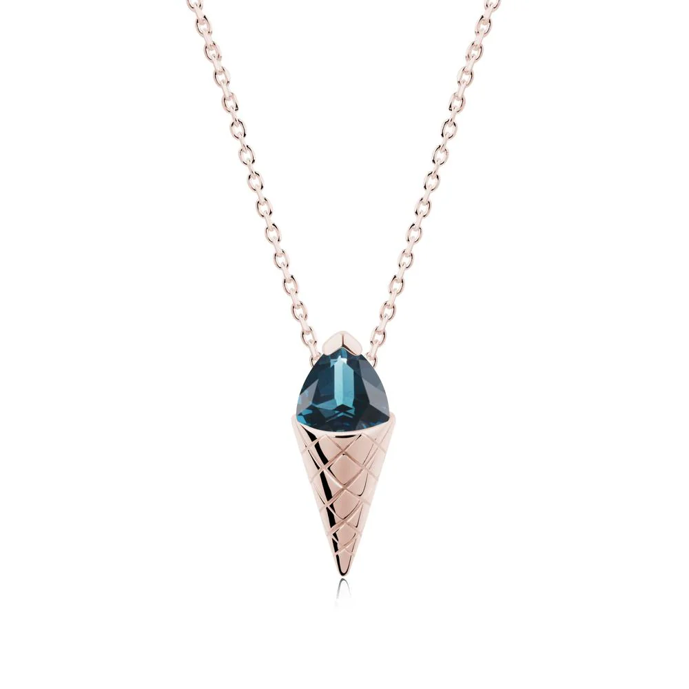 Creative Trillion Cut London Blue Topaz Necklace - Image 9