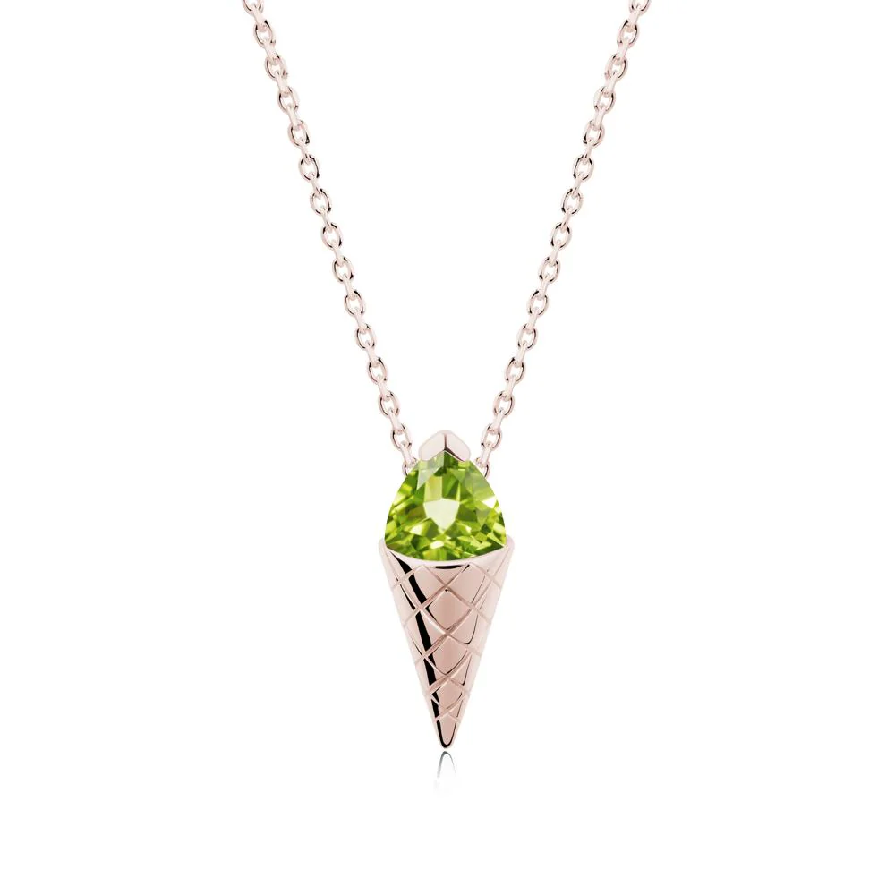 Creative Trillion Cut Peridot Necklace