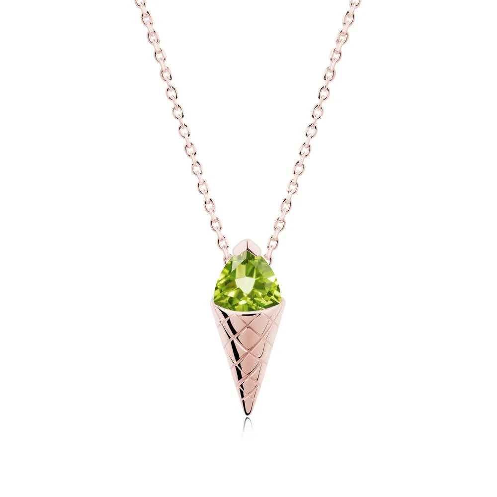 Creative Trillion Cut Peridot Necklace - Image 3