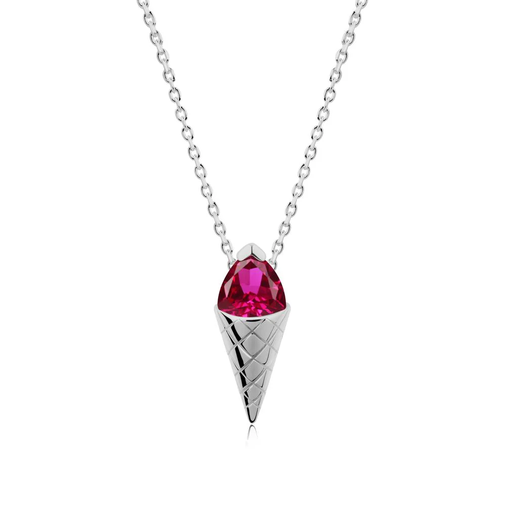 Creative Trillion Cut Ruby Necklace - Image 3