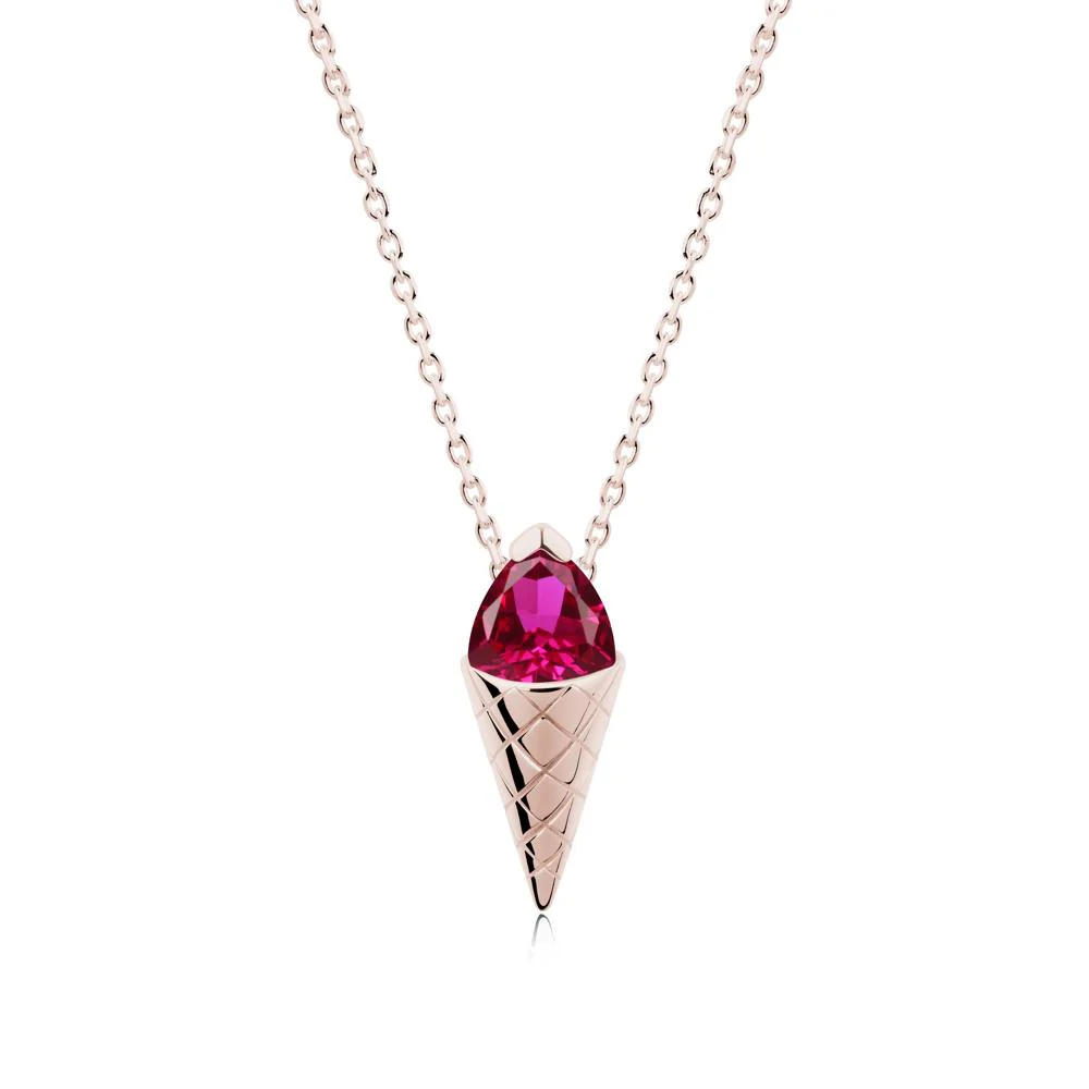 Creative Trillion Cut Ruby Necklace - Image 6