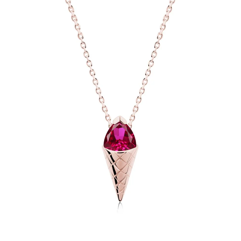 Creative Trillion Cut Ruby Necklace - Image 7