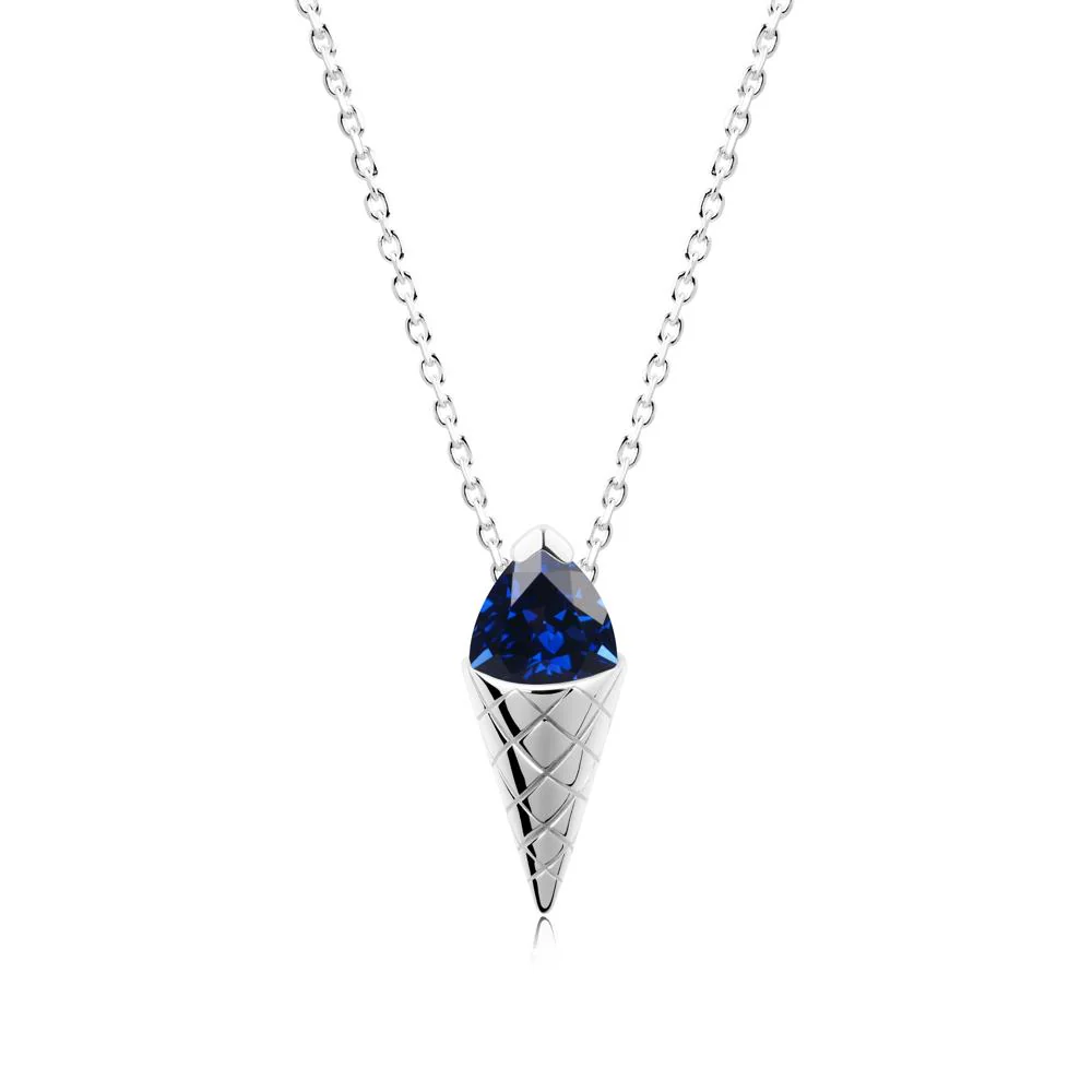 Creative Trillion Cut Sapphire Necklace - Image 6