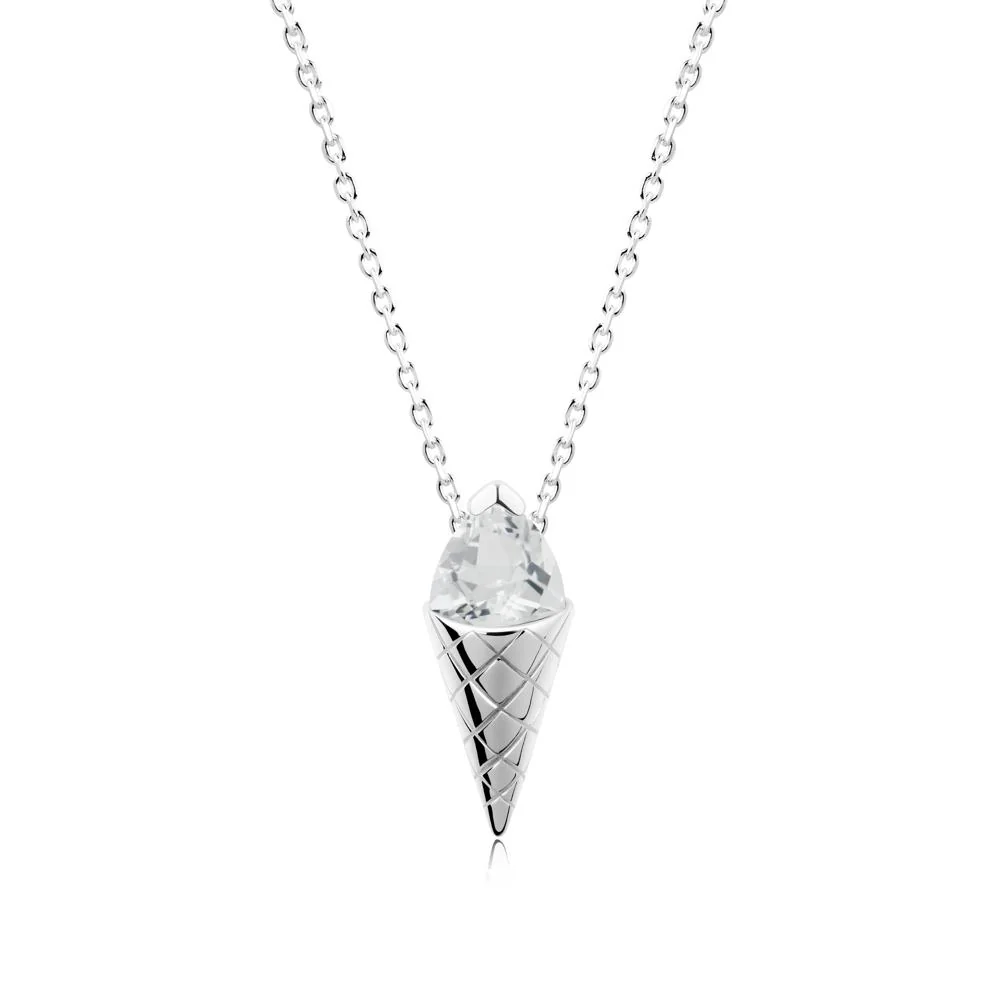 Creative Trillion Cut White Topaz Necklace - Image 8