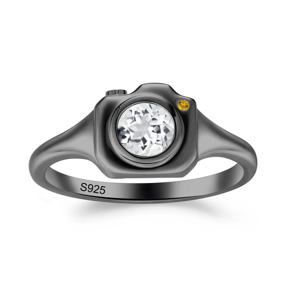 Creative White Topaz and Citrine Statement Ring - Image 7