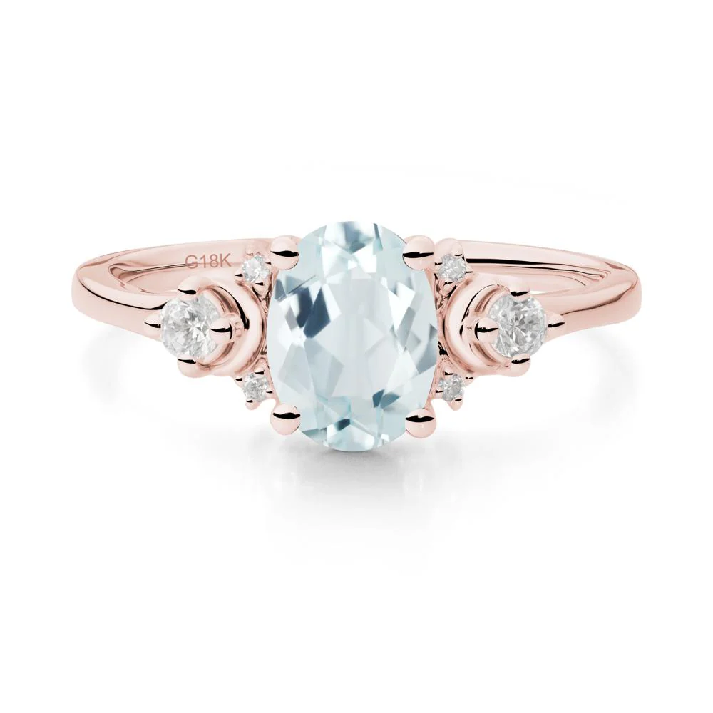 Crescent Moon Inspired Aquamarine Ring - Image 3