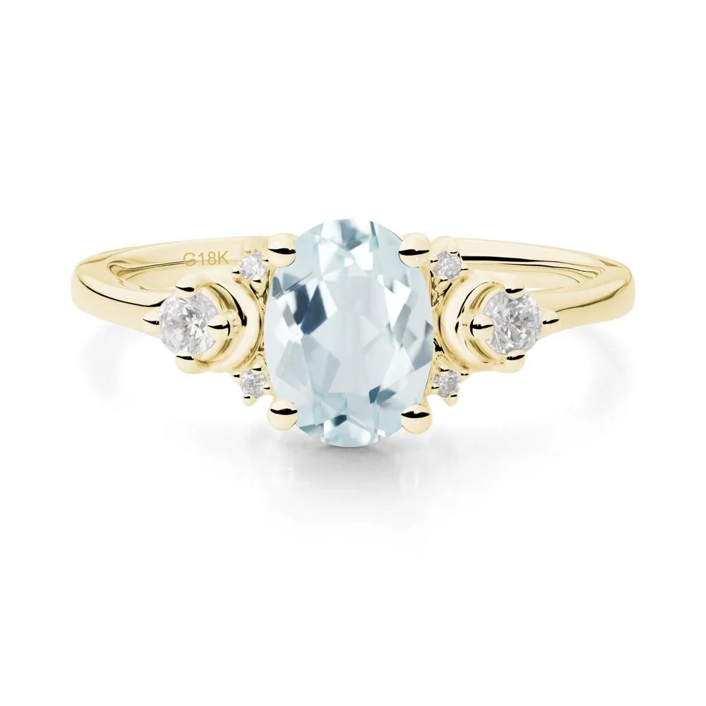 Crescent Moon Inspired Aquamarine Ring - Image 4