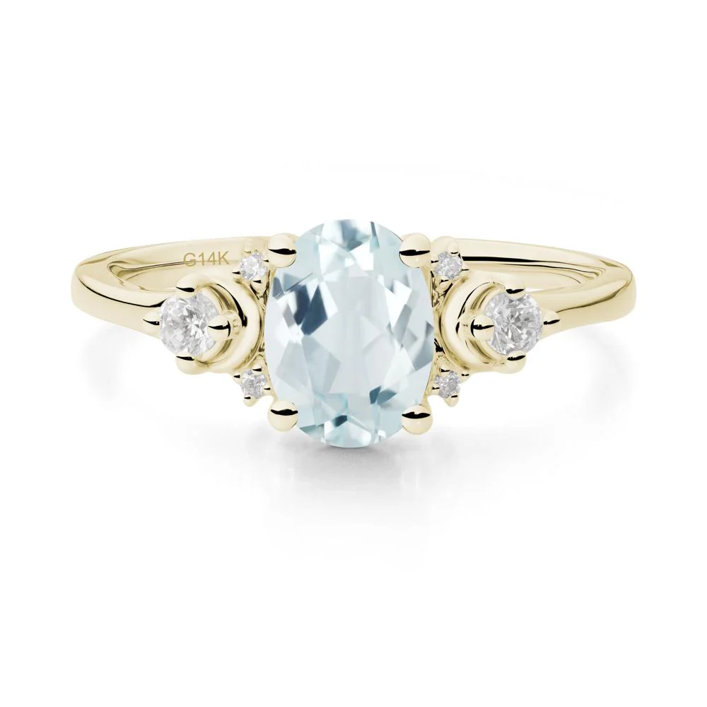 Crescent Moon Inspired Aquamarine Ring - Image 5