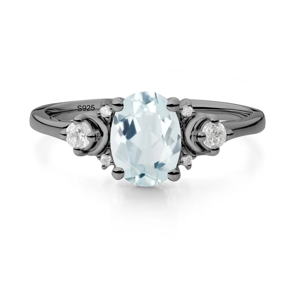 Crescent Moon Inspired Aquamarine Ring - Image 8