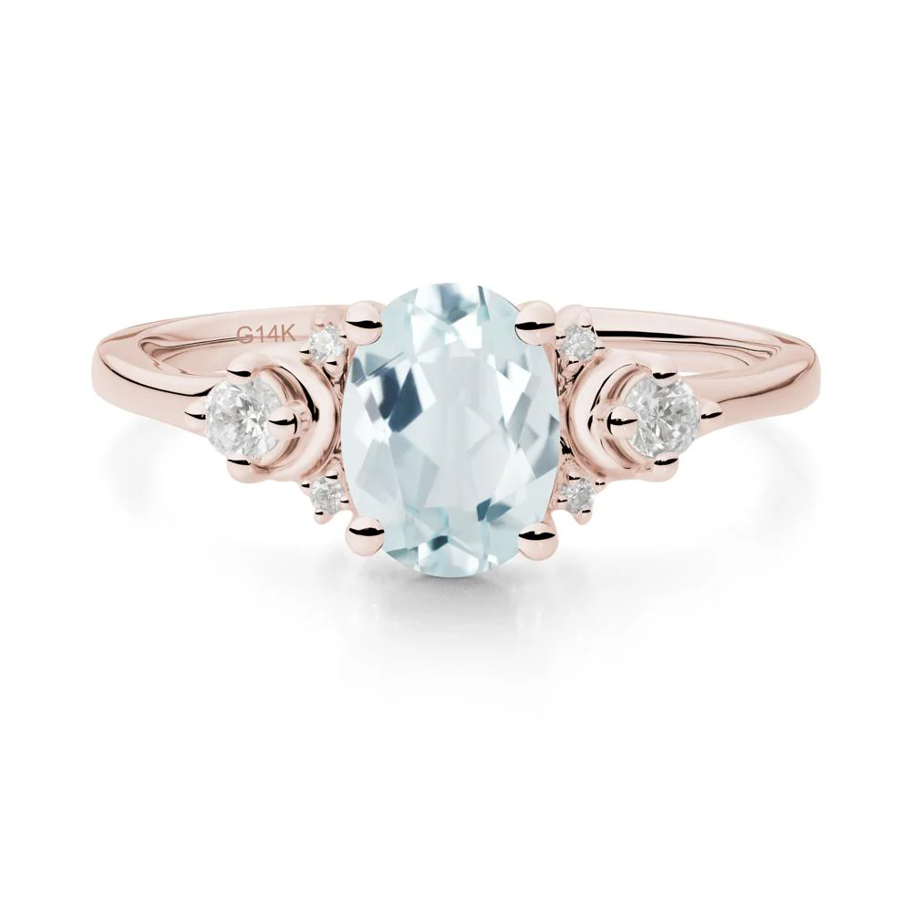 Crescent Moon Inspired Aquamarine Ring - Image 9