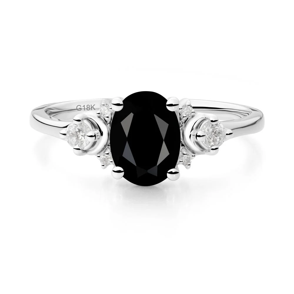 Crescent Moon Inspired Black Spinel Ring - Image 4