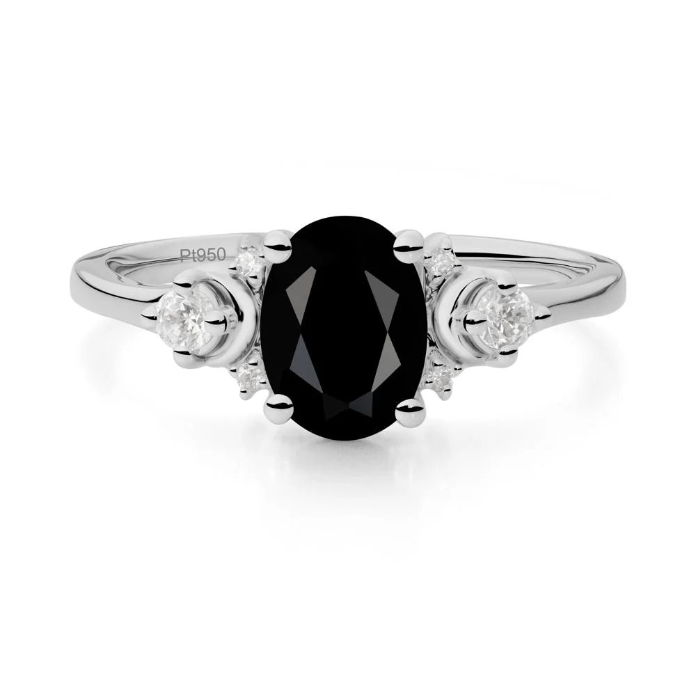 Crescent Moon Inspired Black Spinel Ring - Image 7