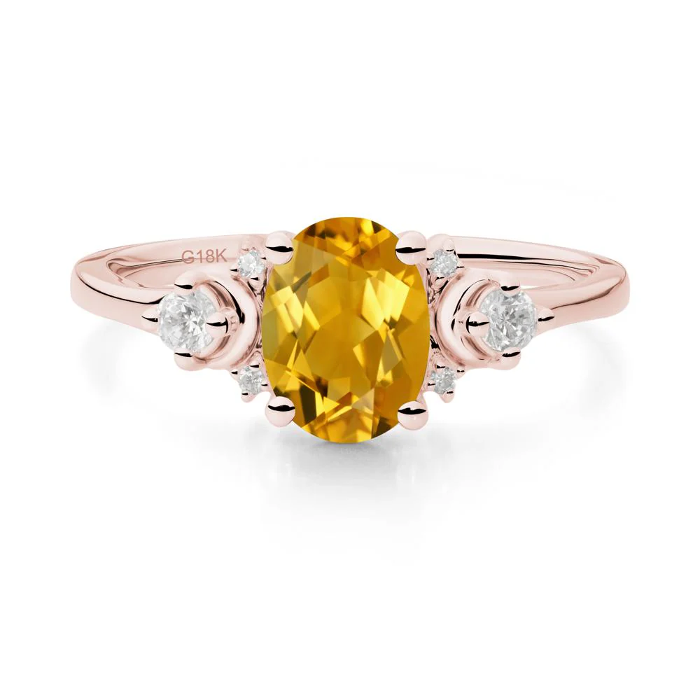 Crescent Moon Inspired Citrine Ring - Image 2