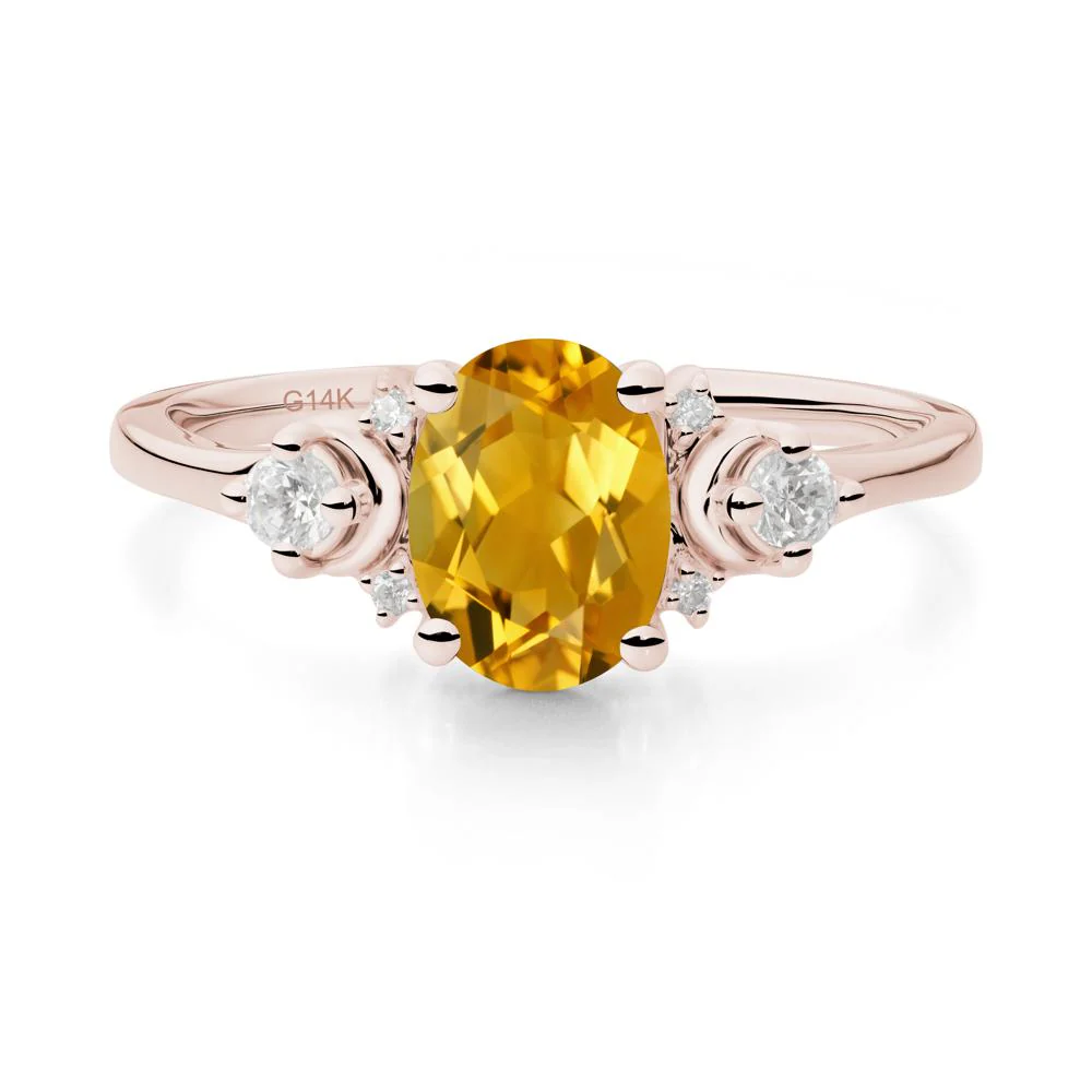 Crescent Moon Inspired Citrine Ring - Image 4