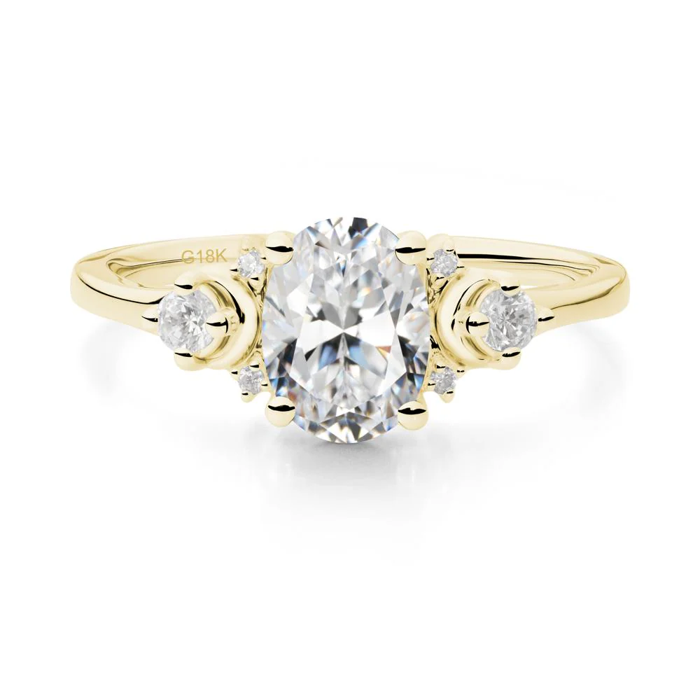 Crescent Moon Inspired Cubic Zirconia Ring - Image 3