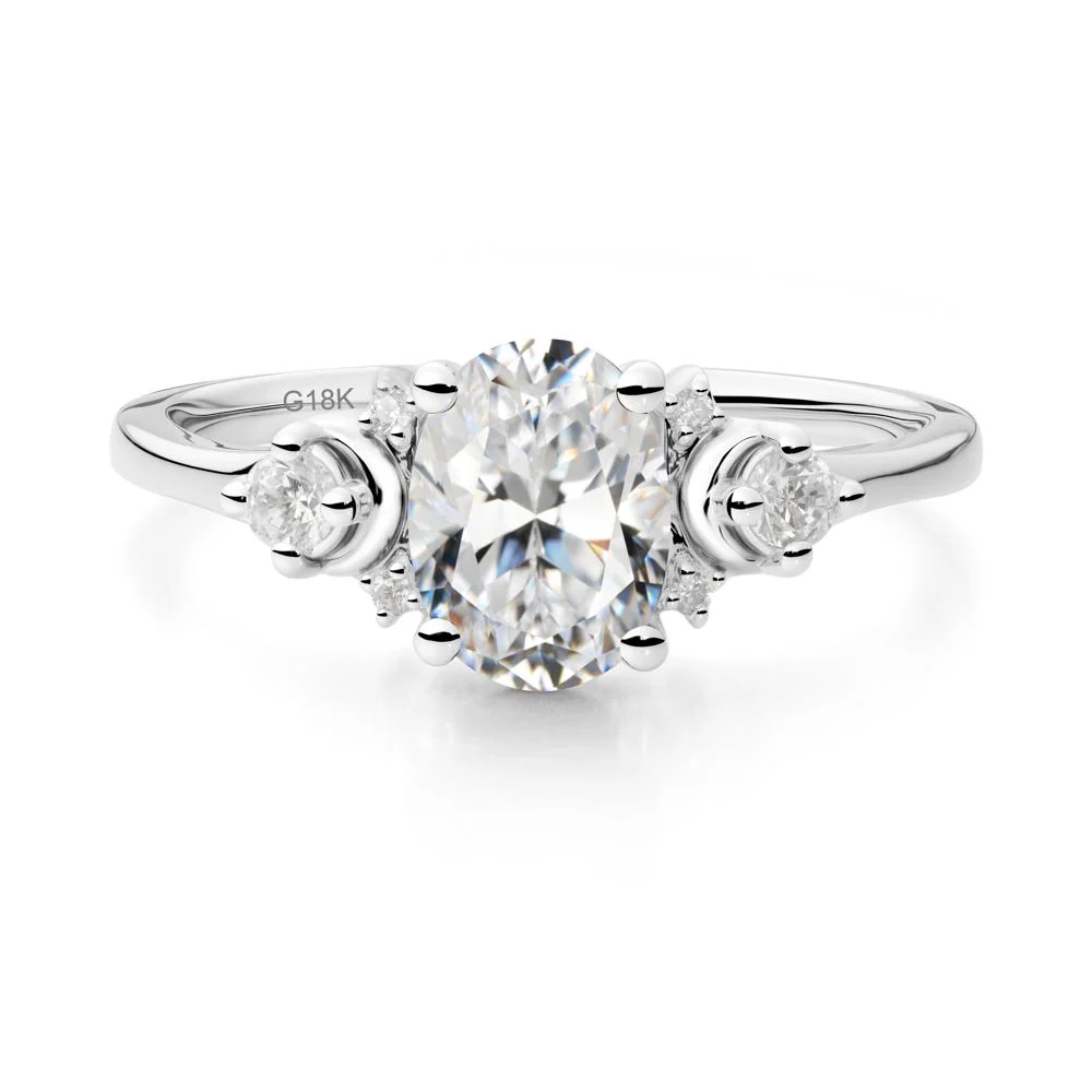 Crescent Moon Inspired Cubic Zirconia Ring - Image 5