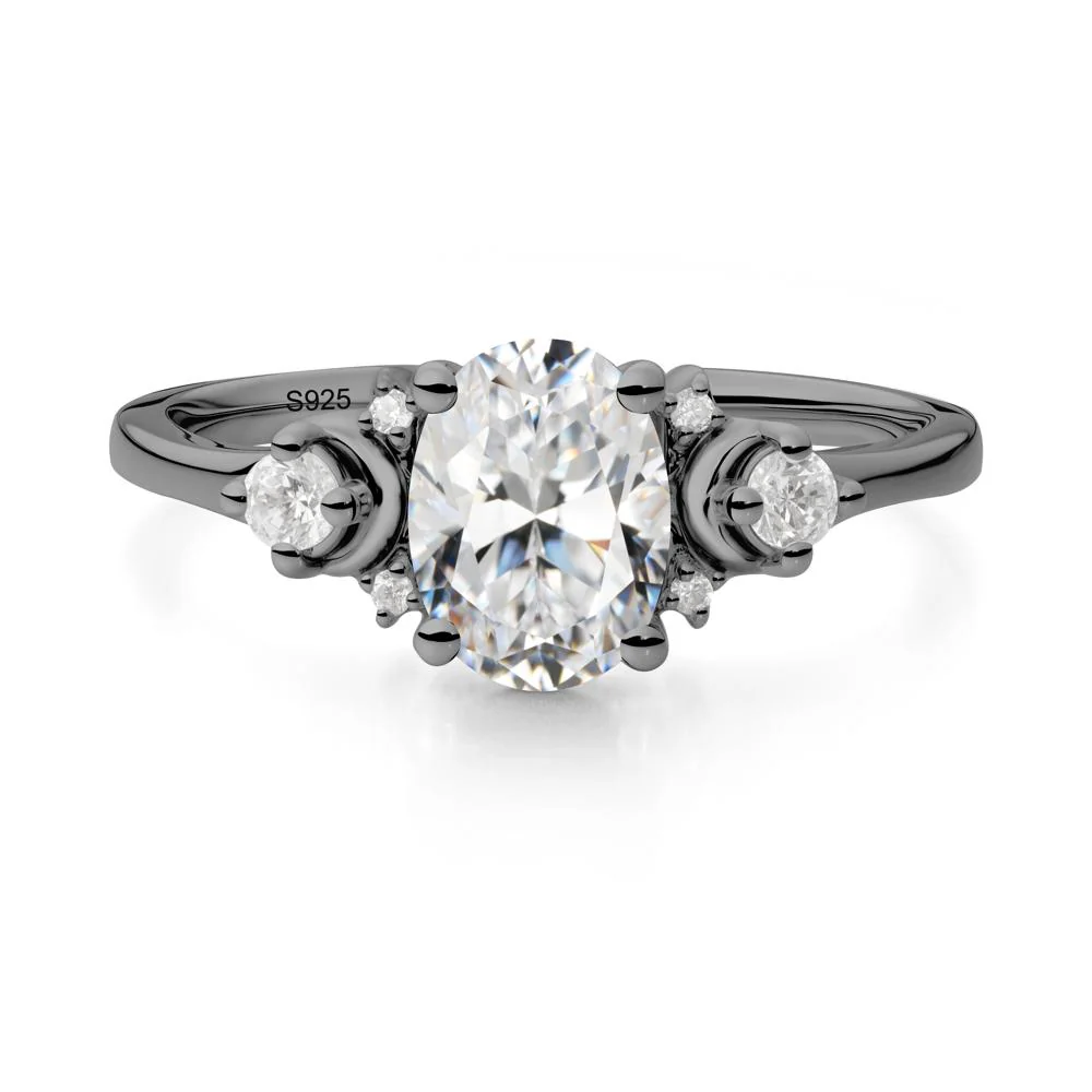 Crescent Moon Inspired Cubic Zirconia Ring - Image 7