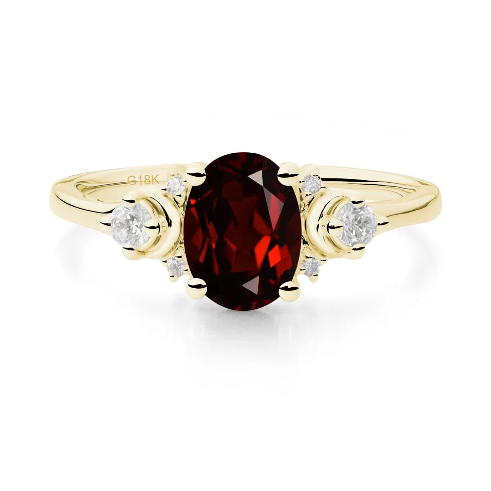 Crescent Moon Inspired Garnet Ring - Image 7