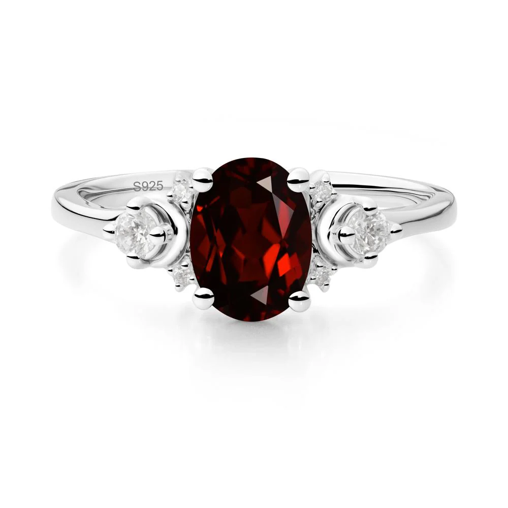 Crescent Moon Inspired Garnet Ring - Image 9