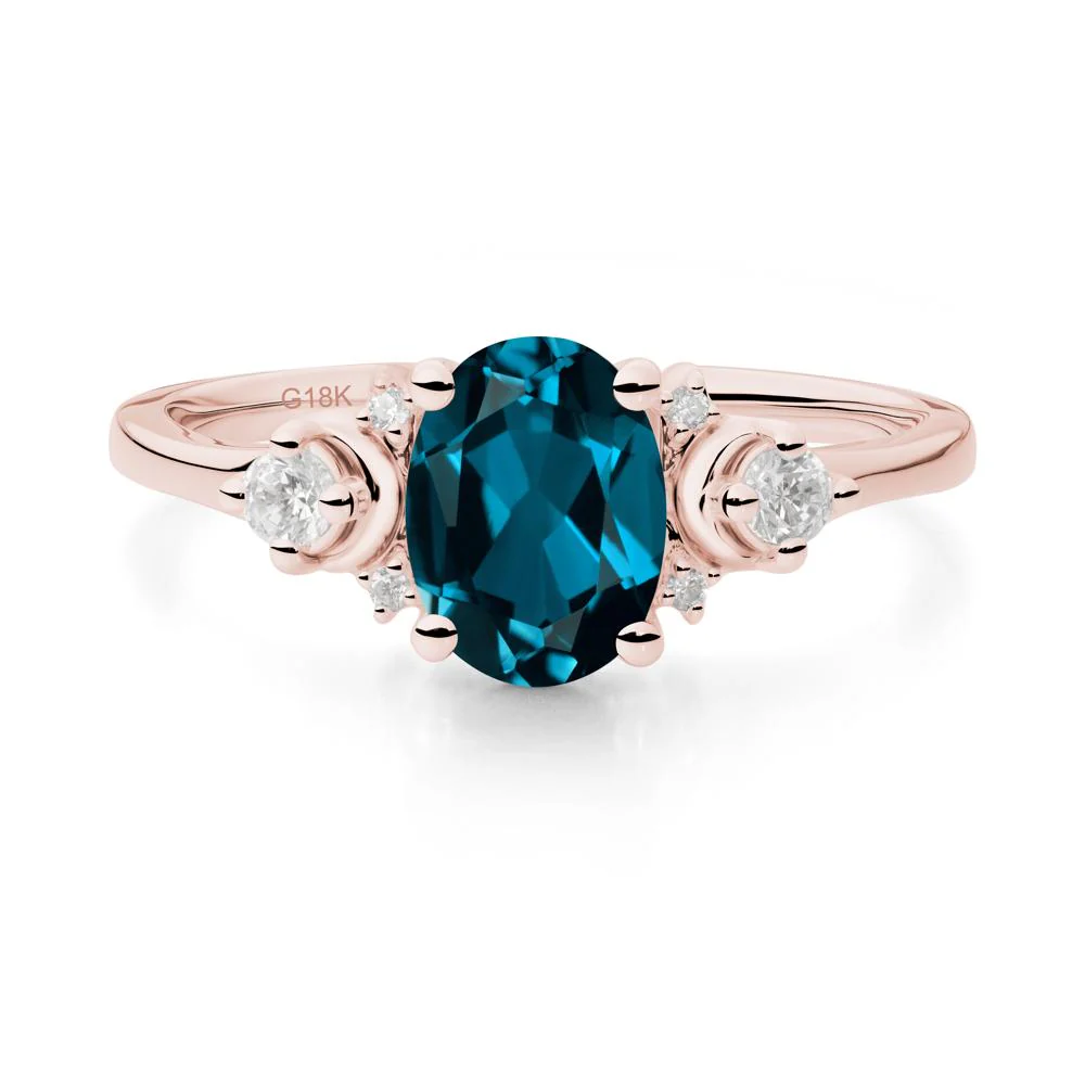Crescent Moon Inspired London Blue Topaz Ring - Image 2