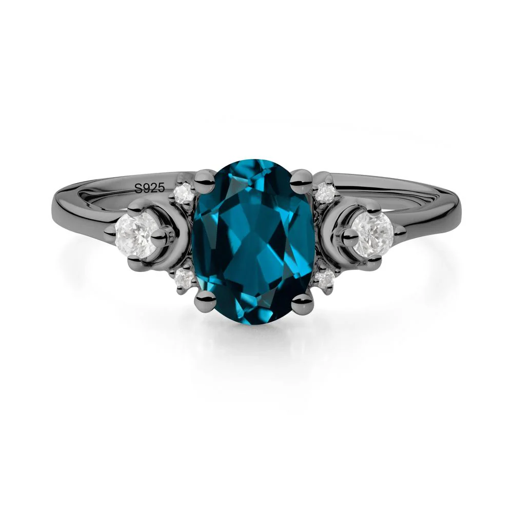 Crescent Moon Inspired London Blue Topaz Ring - Image 3