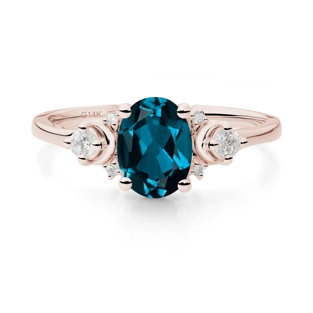 Crescent Moon Inspired London Blue Topaz Ring - Image 5