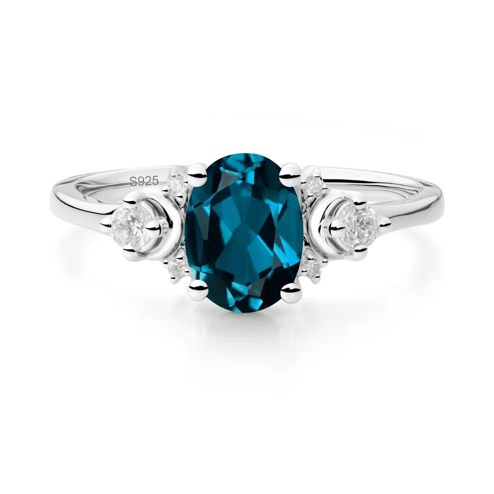 Crescent Moon Inspired London Blue Topaz Ring - Image 7