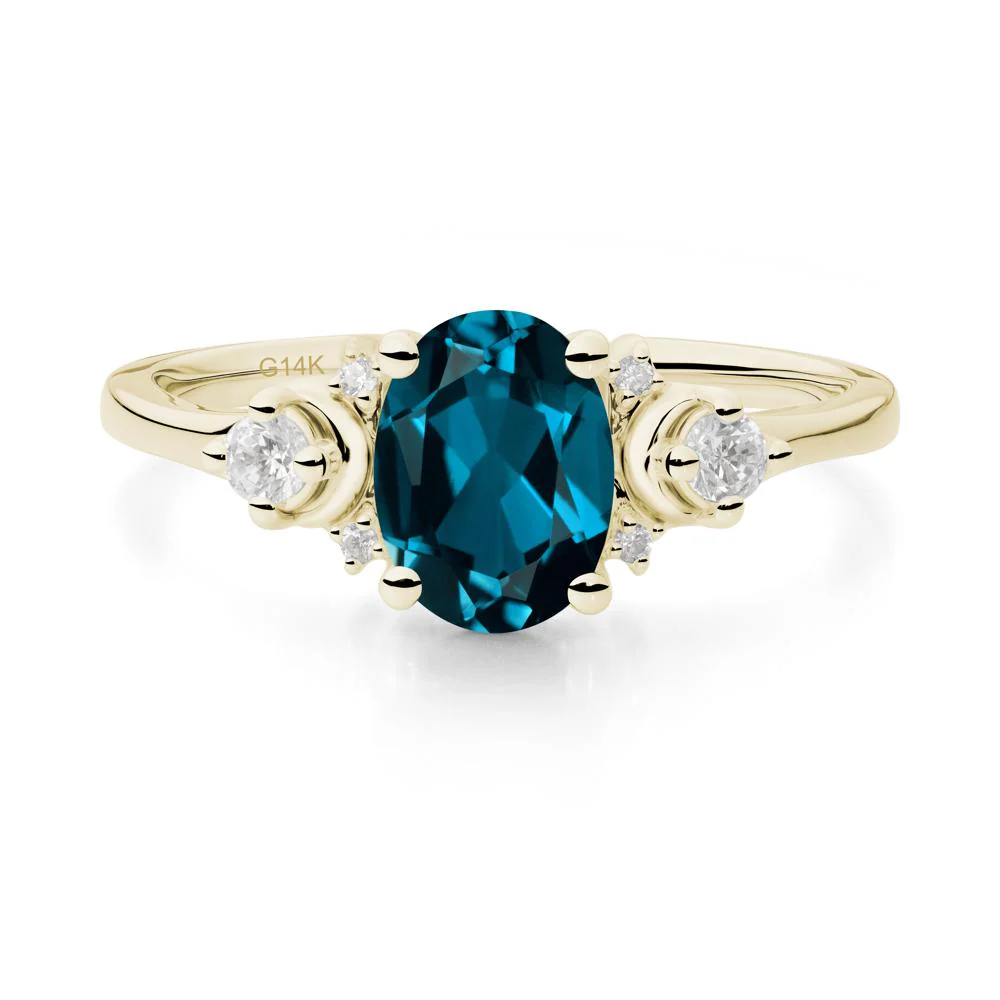 Crescent Moon Inspired London Blue Topaz Ring - Image 8