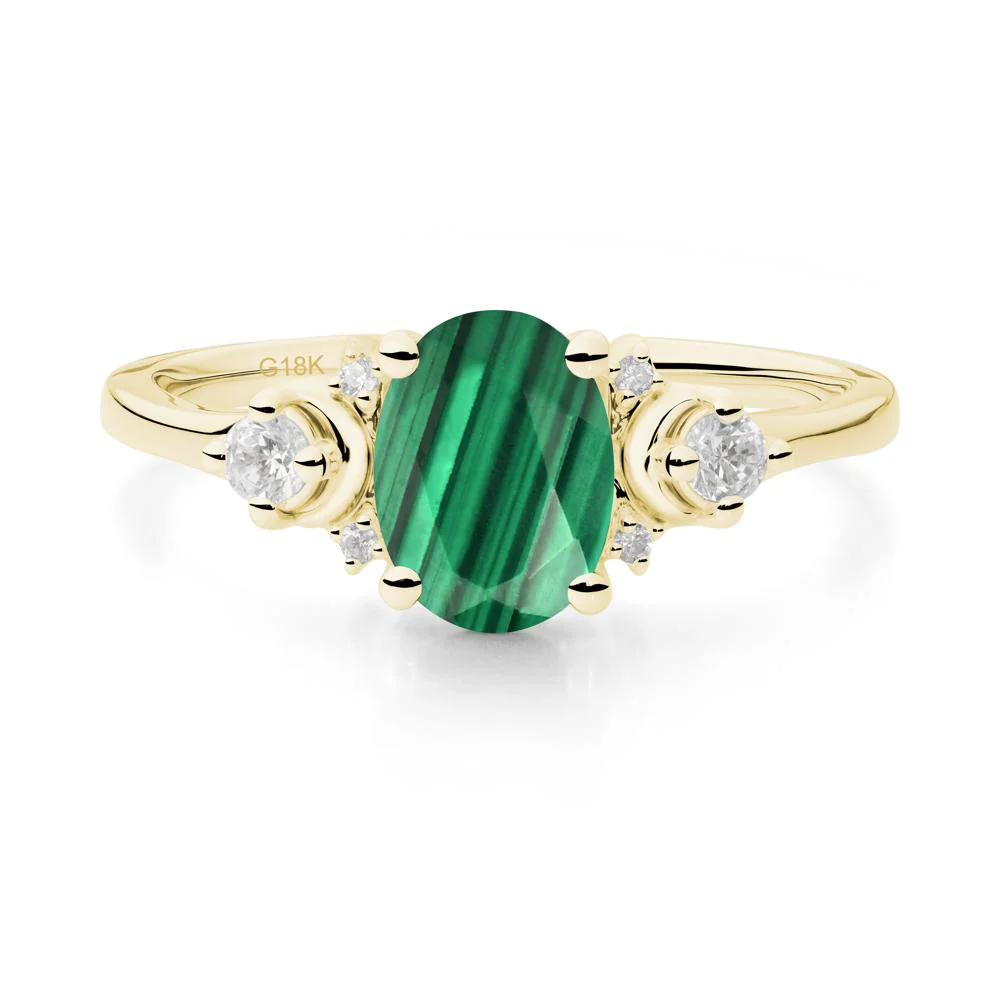 Crescent Moon Inspired Malachite Ring - Image 3
