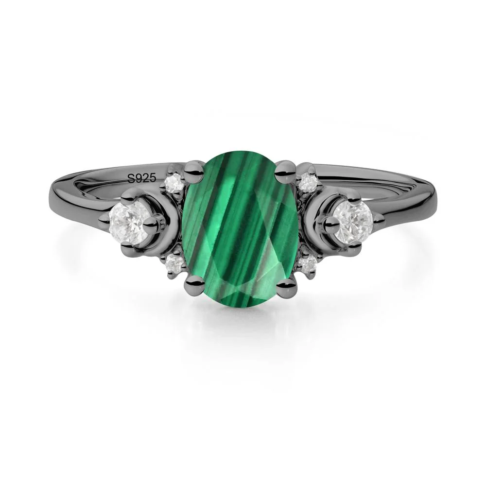 Crescent Moon Inspired Malachite Ring - Image 6