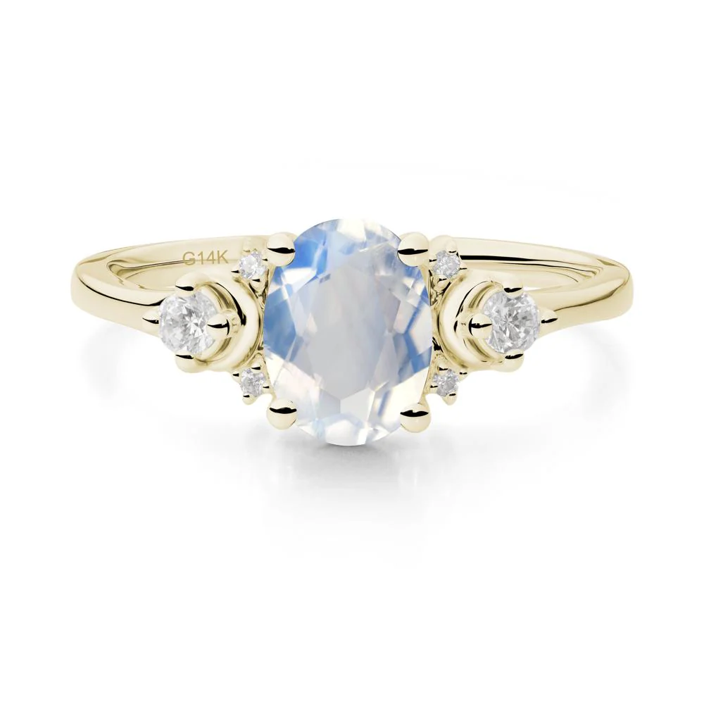 Crescent Moon Inspired Moonstone Ring